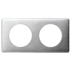 Plaque de finition 2 postes Legrand Céliane 0 998 66 coloris aluminium l.161 x P.9 x H.82 mm