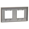 Plaque de finition 2 postes Schneider Electric Unica Déco Essentielle NU600426 coloris taupe l.159,6 x P.10,25 x H.85 mm