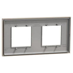 Plaque de finition 2 postes Schneider Electric Unica Déco Essentielle NU600426 coloris taupe l.159,6 x P.10,25 x H.85 mm