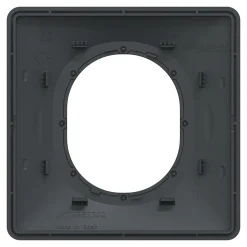 Plaque de finition 1 poste Schneider Electric Ovalis S340702G coloris anthracite avec liseré argent chromé l.87 x P.10 x H.87 mm