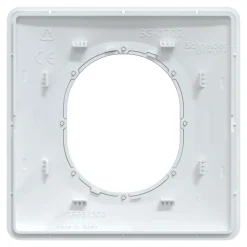 Plaque de finition 1 poste Schneider Electric Ovalis S340702E coloris anthracite avec liseré laiton l.87 x P.10 x H.87 mm