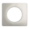 Plaque de finition 1 poste Legrand Céliane CP1721 coloris aluminium satiné l.90 x P.9 x H.82 mm