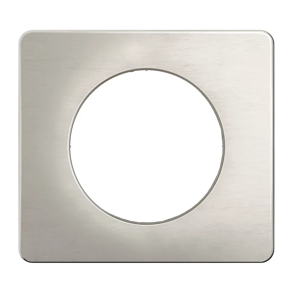 Plaque de finition 1 poste Legrand Céliane CP1721 coloris aluminium satiné l.90 x P.9 x H.82 mm