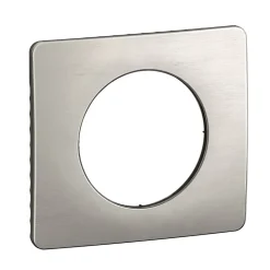 Plaque de finition 1 poste Legrand Céliane CP1721 coloris aluminium satiné l.90 x P.9 x H.82 mm