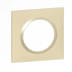 Plaque de finition 1 poste Legrand Dooxie 6 008 11 coloris dune mat avec bague dune brillante l.87 x P.10 x H.87 mm