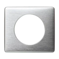 Plaque de finition 1 poste Legrand Céliane 0 998 65 coloris aluminium l.90 x P.9 x H.82 mm