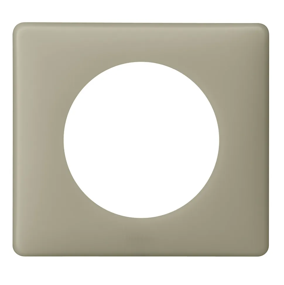 Plaque de finition 1 poste Legrand Céliane 0 988 44 coloris poudré argile l.90 x P.8,5 x H.82 mm