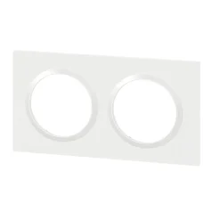 Plaque de finition 2 postes Legrand Dooxie 6 009 02 coloris blanc l.158 x P.10 x H.87 mm