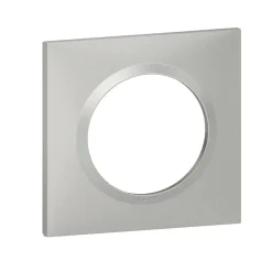 Plaque de finition 1 poste Legrand Dooxie 6 008 51 coloris aluminium l.87 x P.10 x H.87 mm
