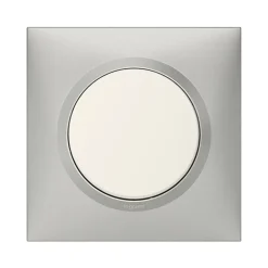 Plaque de finition 1 poste Legrand Dooxie 6 008 51 coloris aluminium l.87 x P.10 x H.87 mm