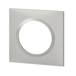 Plaque de finition 1 poste Legrand Dooxie 6 008 51 coloris aluminium l.87 x P.10 x H.87 mm