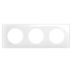 Plaque de finition 3 postes Legrand Céliane CP0023 coloris blanc émaillé l.232 x P.9 x H.82 mm