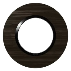 Plaque de finition 1 poste Legrand Dooxie 6 009 79 coloris bois ébène avec bague noire brillante l.100 x P.10 x H.100 mm