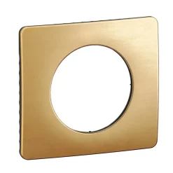 Plaque de finition 1 poste Legrand Céliane CP1221 coloris laiton satiné l.90 x P.9 x H.82 mm