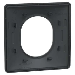 Plaque de finition 1 poste Schneider Electric Ovalis S340702 coloris anthracite l.87 x P.10 x H.87 mm