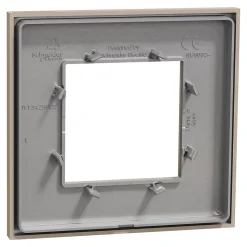 Plaque de finition 1 poste Schneider Electric Unica Déco Essentielle NU600226 coloris taupe l.88,6 x P.10,25 x H.85 mm