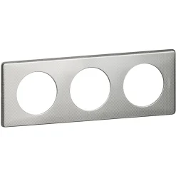 Plaque de finition 3 postes Legrand Céliane 0 988 92 coloris alu snake l.232 x P.8,5 x H.82 mm