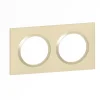 Plaque de finition 2 postes Legrand Dooxie 6 008 12 coloris dune mat avec bague dune brillante l.158 x P.10 x H.87 mm