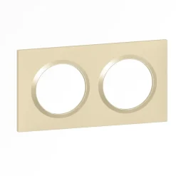 Plaque de finition 2 postes Legrand Dooxie 6 008 12 coloris dune mat avec bague dune brillante l.158 x P.10 x H.87 mm
