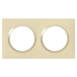Plaque de finition 2 postes Legrand Dooxie 6 008 12 coloris dune mat avec bague dune brillante l.158 x P.10 x H.87 mm
