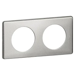 Plaque de finition 2 postes Legrand Céliane 0 988 72 coloris alu snake l.161 x P.8,5 x H.82 mm