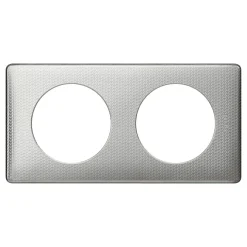 Plaque de finition 2 postes Legrand Céliane 0 988 72 coloris alu snake l.161 x P.8,5 x H.82 mm