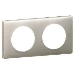 Plaque de finition 2 postes Legrand Céliane 0 998 61 coloris titane l.161 x P.9 x H.82 mm