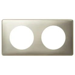 Plaque de finition 2 postes Legrand Céliane 0 998 61 coloris titane l.161 x P.9 x H.82 mm