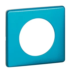 Plaque de finition 1 poste Legrand Céliane 0 988 56 coloris métal blue snake l.90 x P.8,5 x H.82 mm