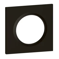 Plaque de finition 1 poste Legrand Dooxie 6 008 61 coloris noir velours l.87 x P.10 x H.87 mm