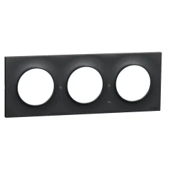 Plaque de finition 3 postes Schneider Electric Odace Styl S540706 coloris anthracite l.227 x P.10 x H.85 mm