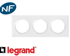 Plaque de finition blanche triple Legrand Dooxie