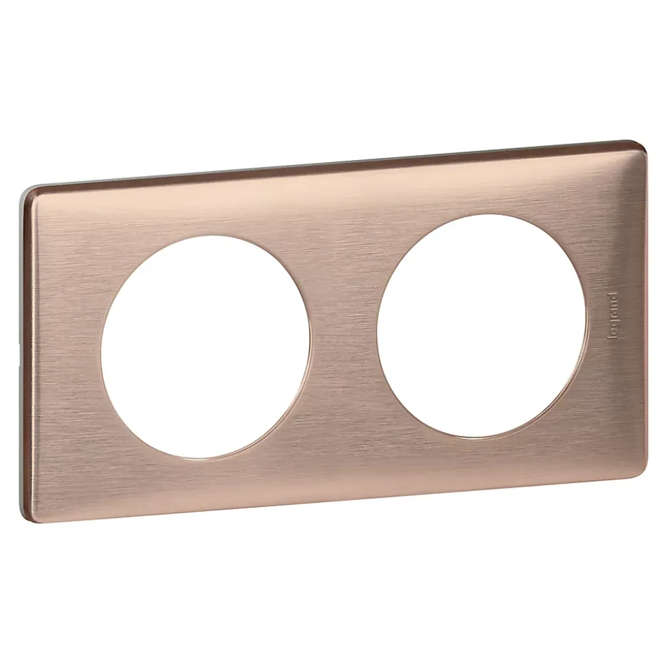 Plaque de finition double Legrand Céliane Métal Copper