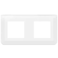 Plaque de finition horizontale compartimentée Mosaic Legrand - 2x2 modules - Blanc