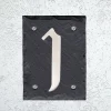 Plaque de numéro de rue, en schiste, noir, L.11,5 x l.15 cm, Chapuis CIXA10