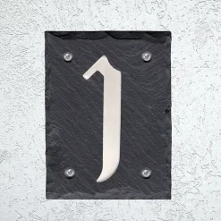 Plaque de numéro de rue, en schiste, noir, L.11,5 x l.15 cm, Chapuis CIXA10