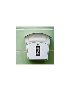 Plaque de signalisation 2, marquage blanc sur fond noir, panneau ABS à visser, 56x120mm - THIRARD