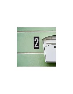 Plaque de signalisation 2, marquage blanc sur fond noir, panneau ABS à visser, 56x120mm - THIRARD