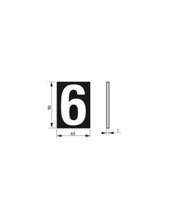 Plaque de signalisation 6, marquage blanc sur fond bleu, panneau PVC adhésif, 65x90mm - THIRARD