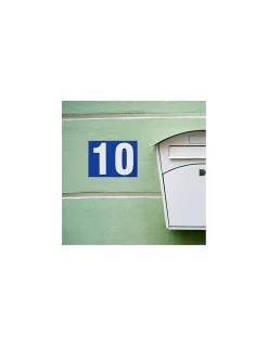 Plaque de signalisation 0, marquage blanc sur fond bleu, panneau PVC adhésif, 65x90mm - THIRARD