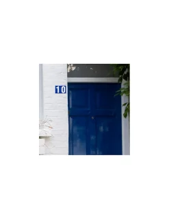 Plaque de signalisation 0, marquage blanc sur fond bleu, panneau PVC adhésif, 65x90mm - THIRARD