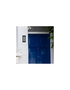 Plaque de signalisation 8, marquage blanc sur fond noir, panneau ABS à visser, 56x120mm - THIRARD