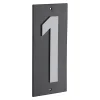 Plaque de signalisation 1, marquage blanc sur fond noir, panneau ABS à visser, 56x120mm - THIRARD