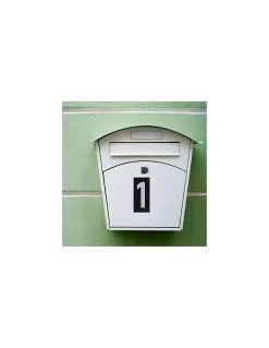 Plaque de signalisation 1, marquage blanc sur fond noir, panneau ABS à visser, 56x120mm - THIRARD