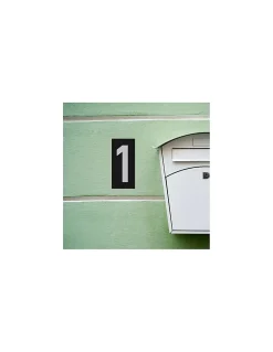 Plaque de signalisation 1, marquage blanc sur fond noir, panneau ABS à visser, 56x120mm - THIRARD