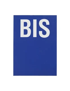 Plaque de signalisation BIS, marquage blanc sur fond bleu, panneau PVC adhésif, 65x90mm - THIRARD