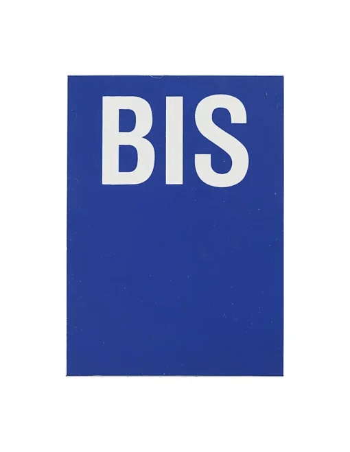 Plaque de signalisation BIS, marquage blanc sur fond bleu, panneau PVC adhésif, 65x90mm - THIRARD
