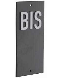 Plaque de signalisation BIS, marquage blanc sur fond noir, panneau ABS à visser, 56x120mm - THIRARD