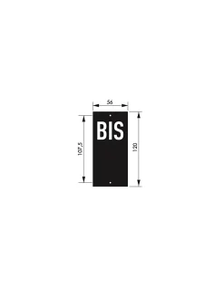 Plaque de signalisation BIS, marquage blanc sur fond noir, panneau ABS à visser, 56x120mm - THIRARD
