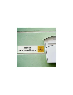 Plaque de signalisation Espace sous surveillance, plexiglass adhésif, 170x45mm - THIRARD